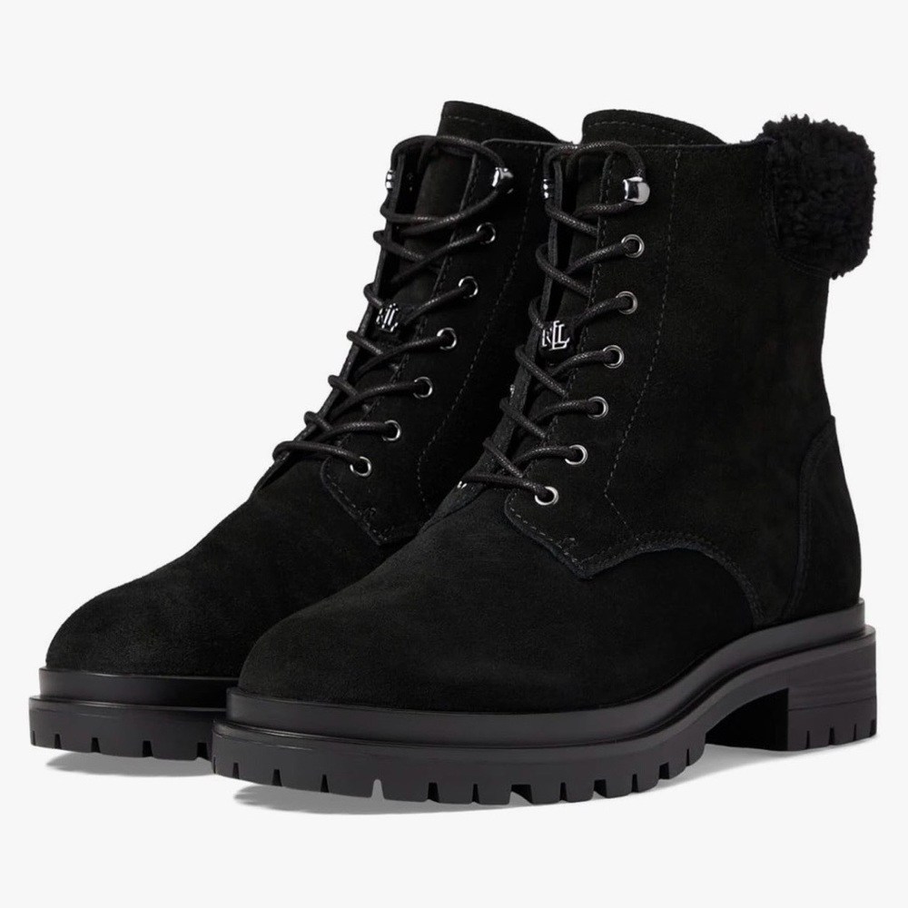 Lauren Ralph Lauren Carlee Bootie Women’s Black Suede Women's Boots Size 7 & 7.5